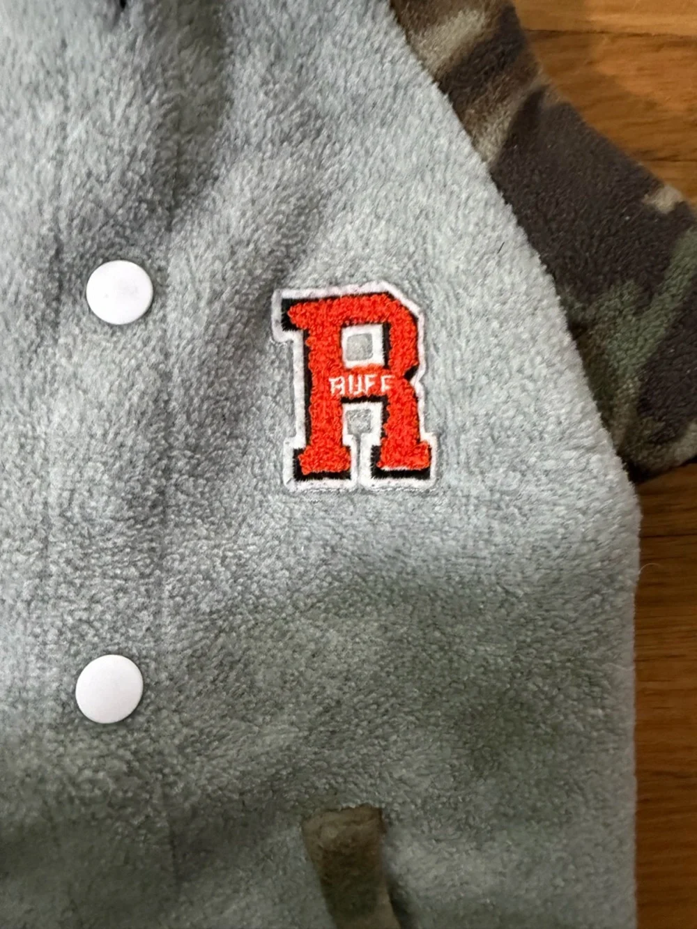 Camo hooded fleece dog jacket group